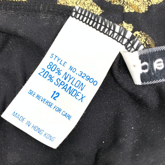 VTG Pierre Cardin Women's Sz 12 Leopard Print Hi Waist Bikini Bottom Gold/Black - Picture 5 of 5